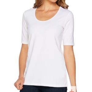 BELLE by Kim Gravel elbow sleeve t shirt top Qvc